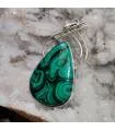 Pendentif arabesque argent bijou ethnique pierre naturelle malachite.