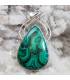 Pendentif arabesque argent bijou ethnique pierre naturelle malachite.