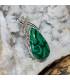 Pendentif arabesque argent bijou ethnique pierre naturelle malachite.