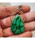 Pendentif arabesque argent bijou ethnique pierre naturelle malachite.