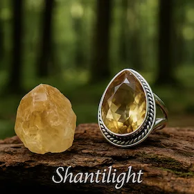 Bague argent et citrien