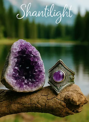 bague artisanale améthyste