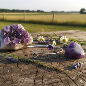 bracelet argent améthyste